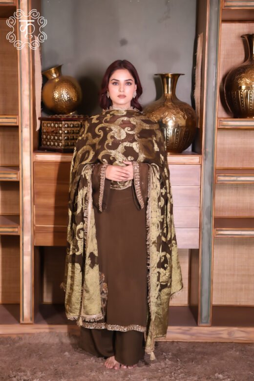 Elegant suit Brown- French Crepe Silk