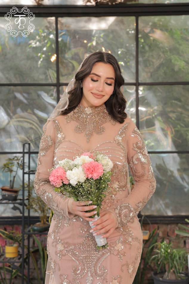 Blush Pink Embellished Mermaid Gown - Image 4