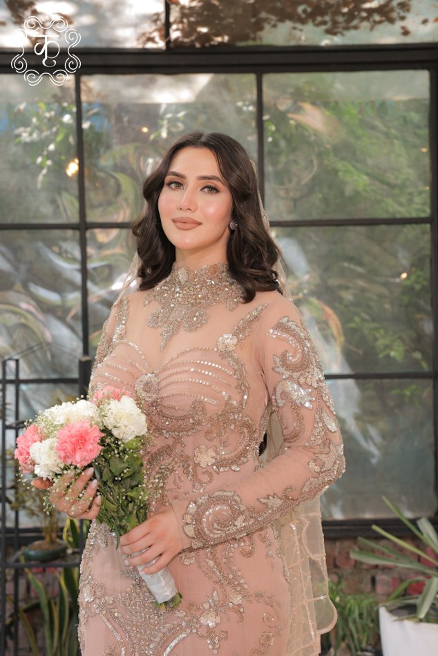 Blush Pink Embellished Mermaid Gown - Image 5