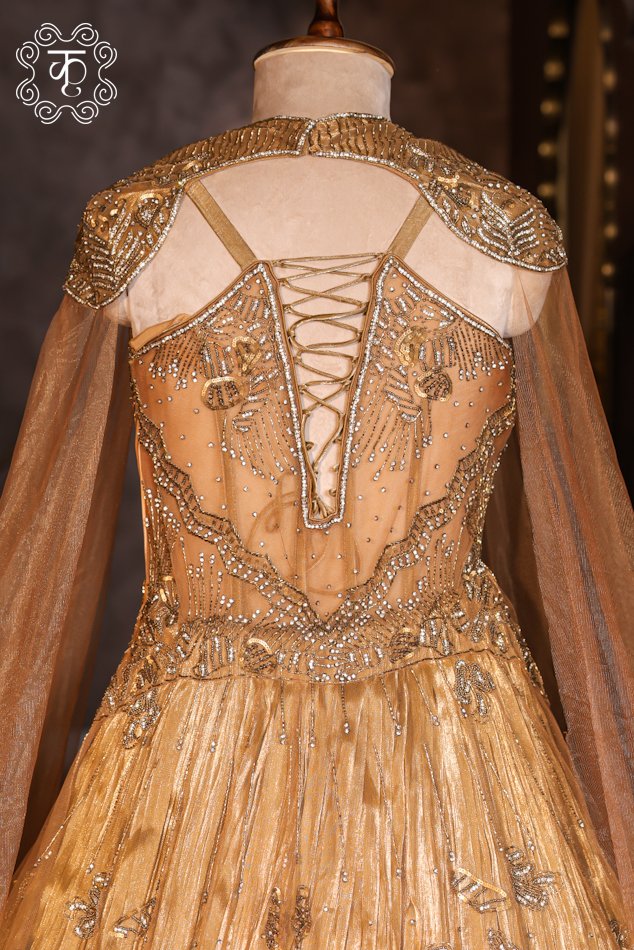 Golden Bronze Embellished Gown - Image 5