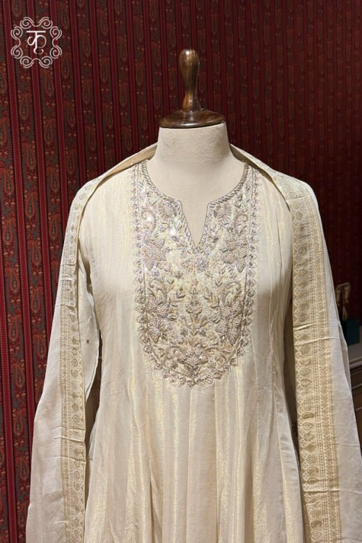 Premium white embroidered ethnic suit for women