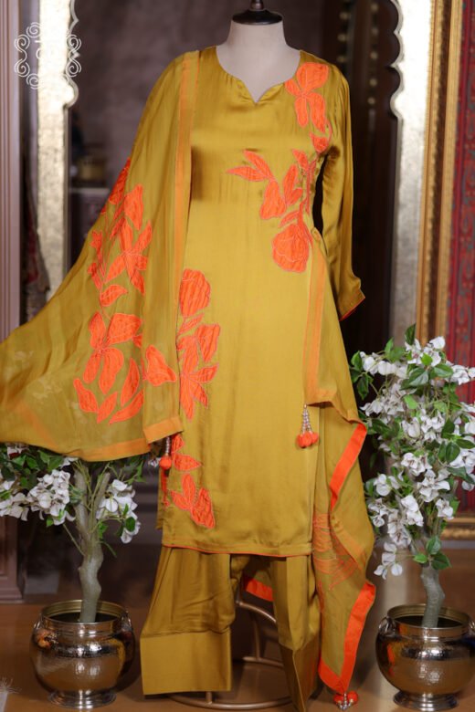 Ivory Hand‑Embroidered Designer Sharara Suit Set