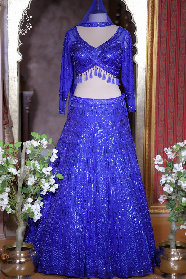 Heavily Sequin Embroidered Designer Lehenga Choli Set - Image 4