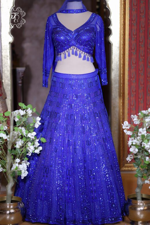 Heavily Sequin Embroidered Designer Lehenga Choli Set
