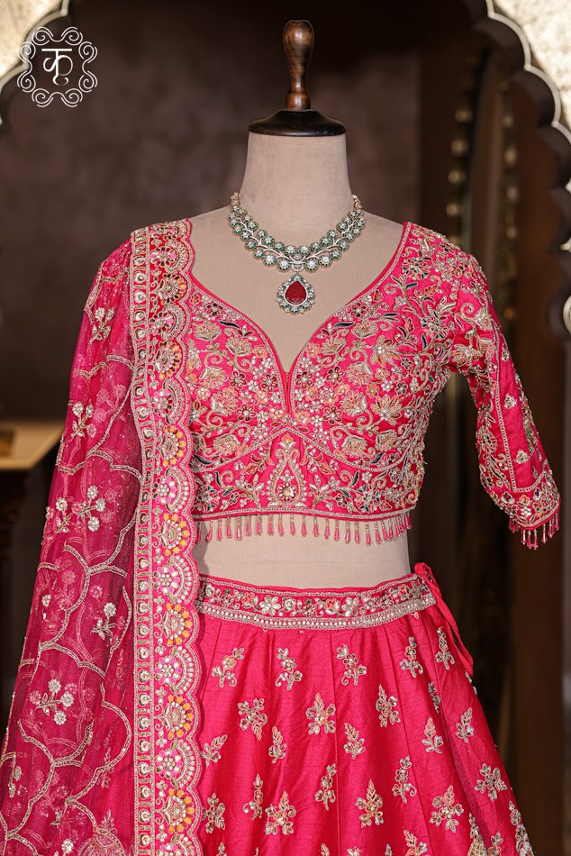 Hand Embroidered Heavy Bridal Lehenga Choli Set with Heritage Architectural Motifs - Image 2