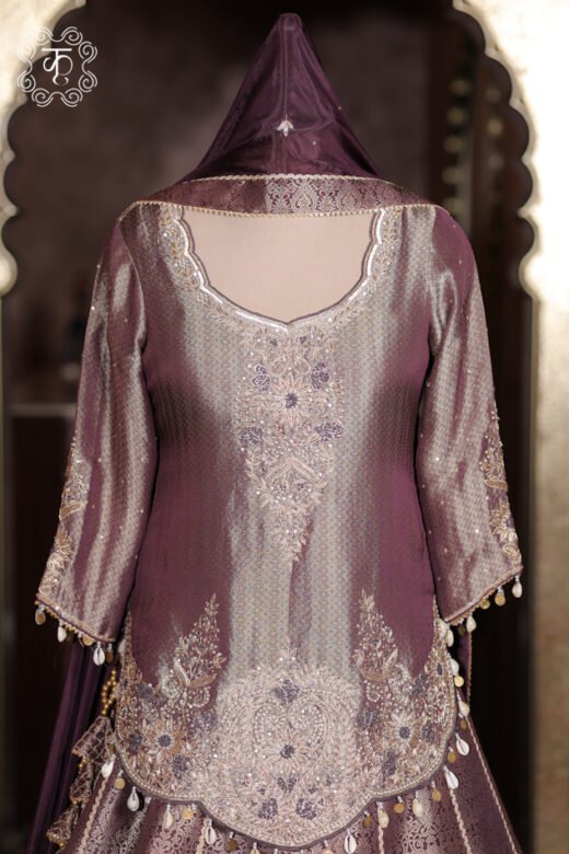 Full floor-length presentation view of the Banarasi Silk Brocade Lehenga Set from Kridhaa.