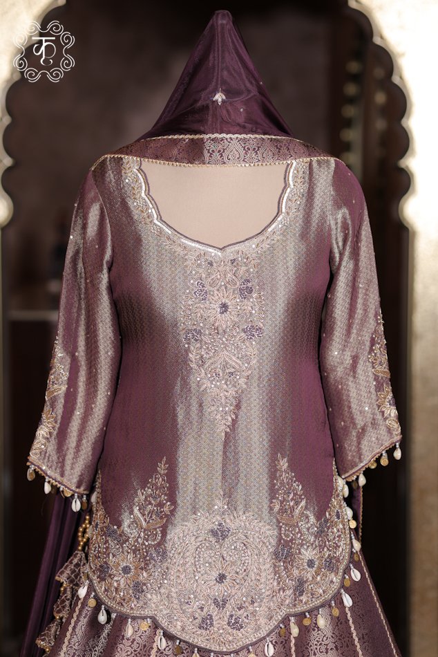 Full floor-length presentation view of the Banarasi Silk Brocade Lehenga Set from Kridhaa.