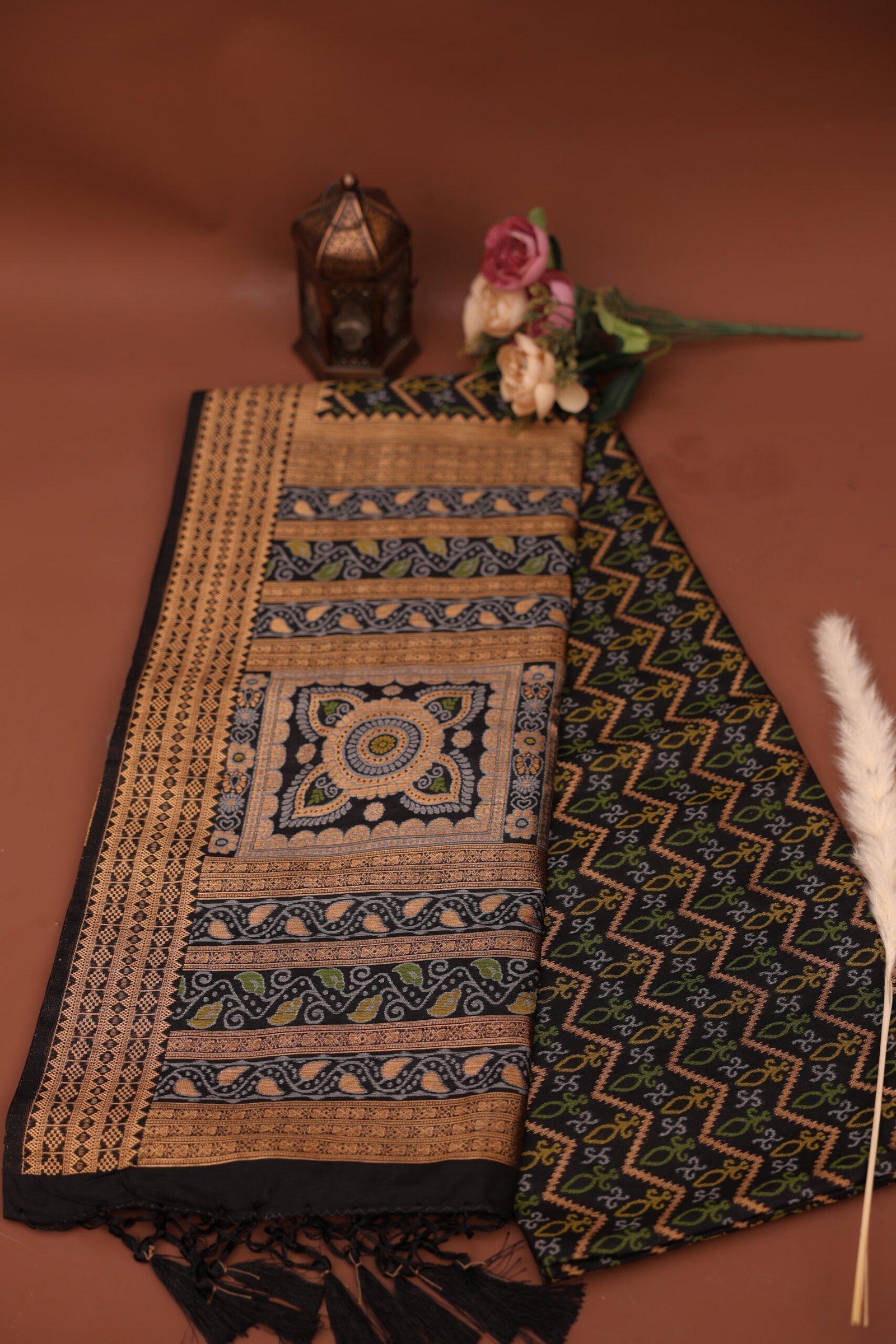 Mystic Chanderi Black Saree - Image 2
