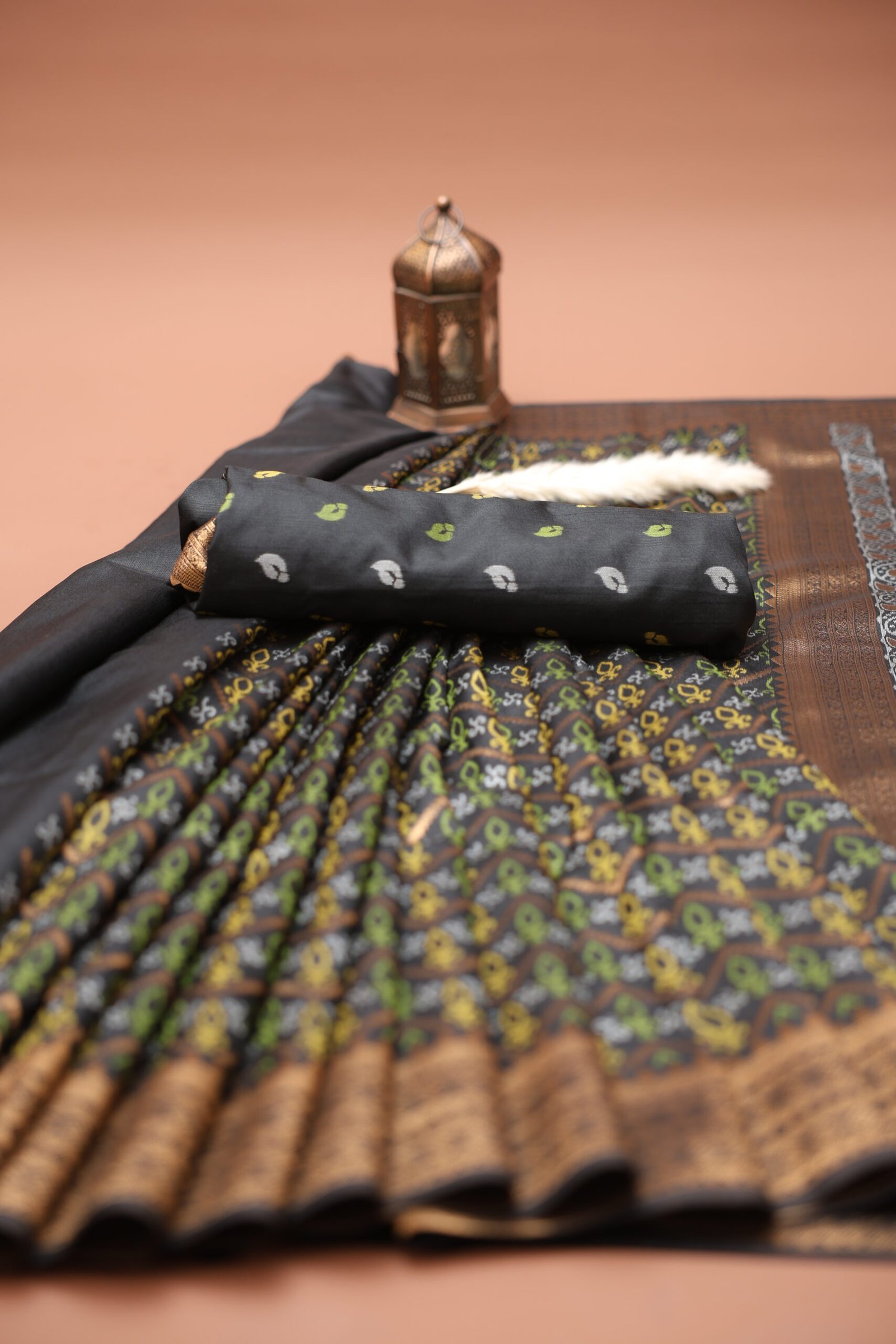Mystic Chanderi Black Saree