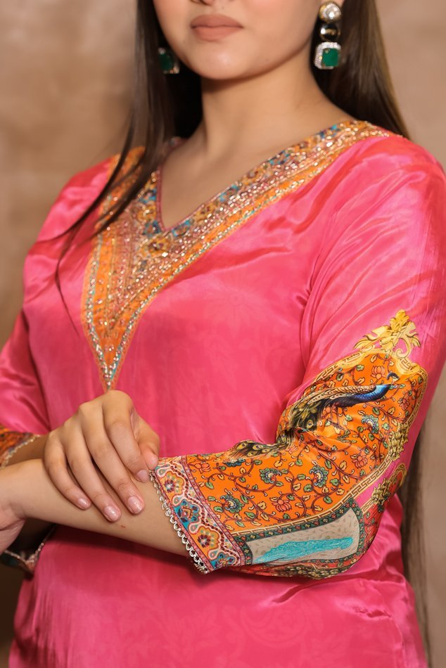 Rasiq Pink Stitched Suit Set - Image 5