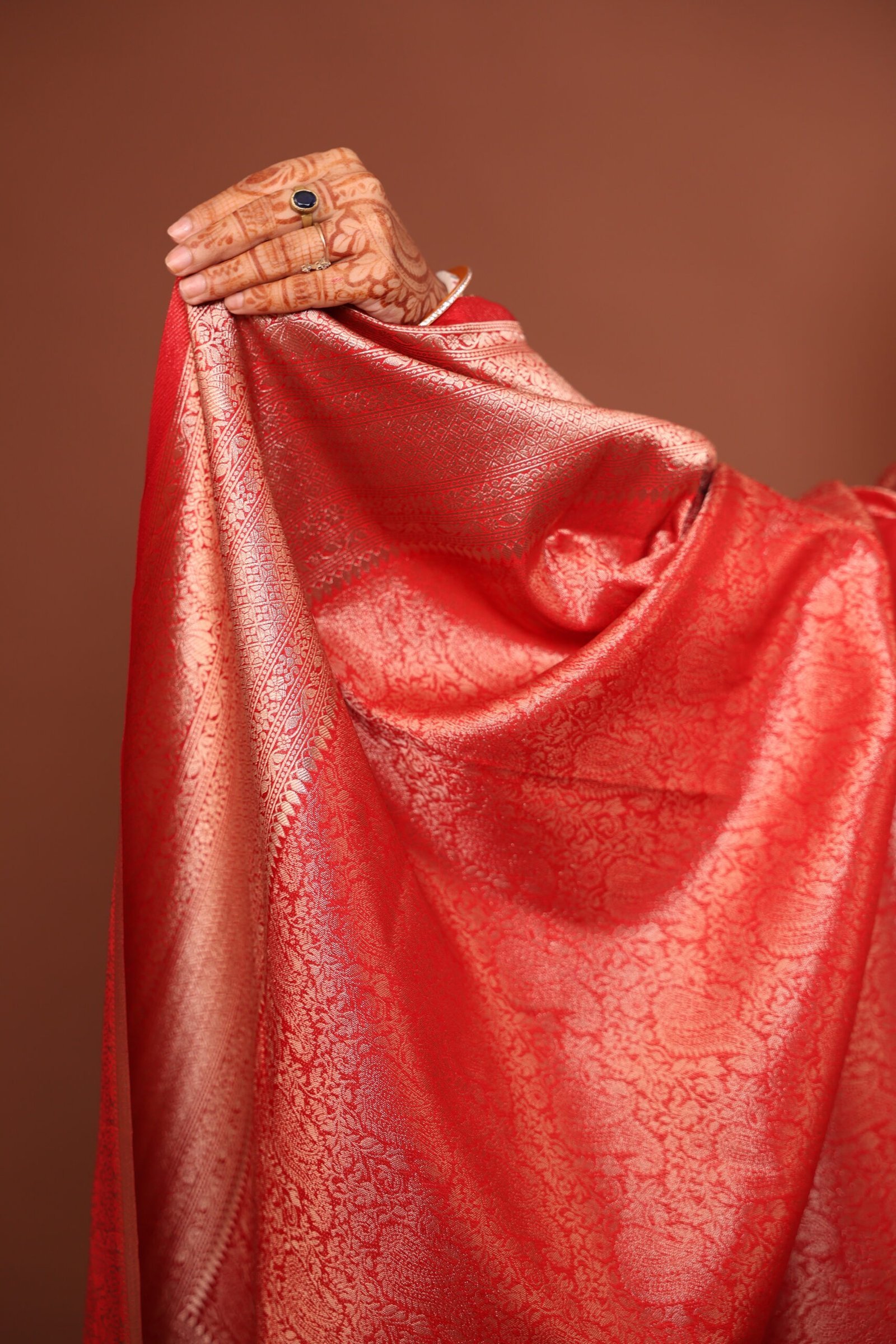 Soft Silk Saree - Red - Image 7