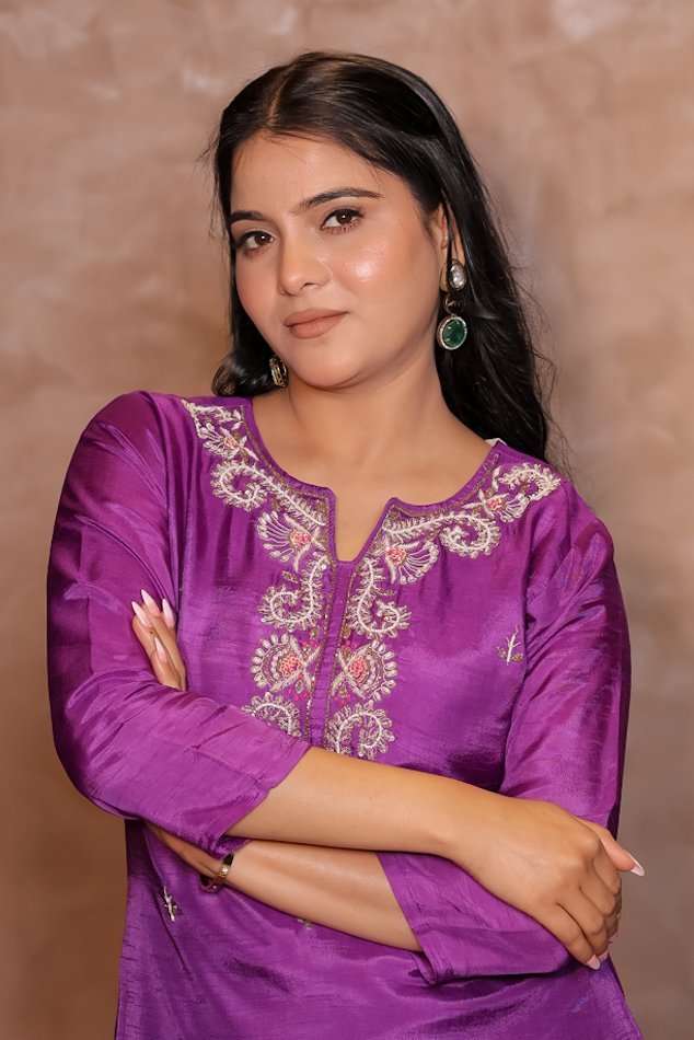 Rasiq Purple Stitched Suit Set 3 - Image 4