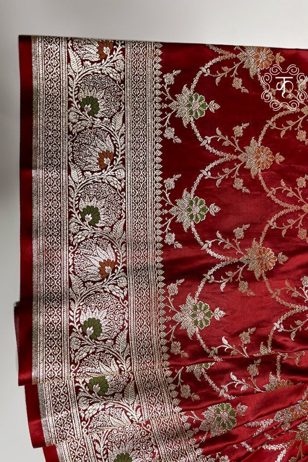 Radiant Banarasi Silk Saree - Maroon - Image 2